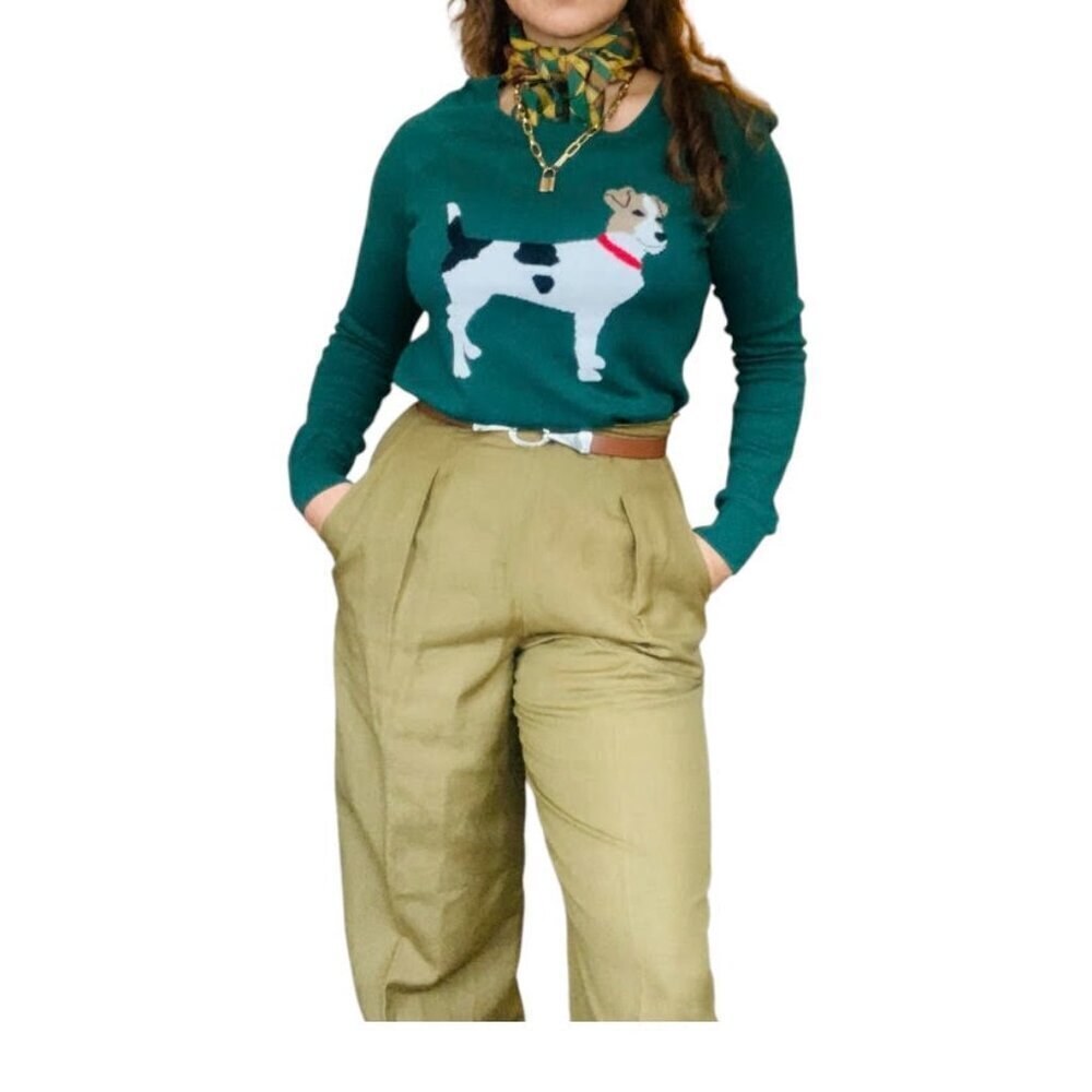St. John's Bay Plaza Green Dog Sweater - Crewneck Green